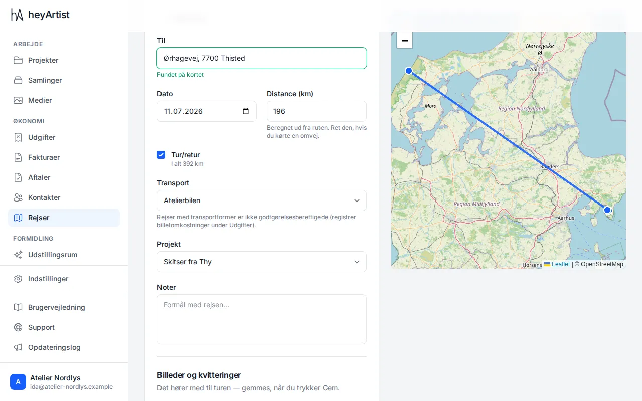 Return trip, transport, project and notes