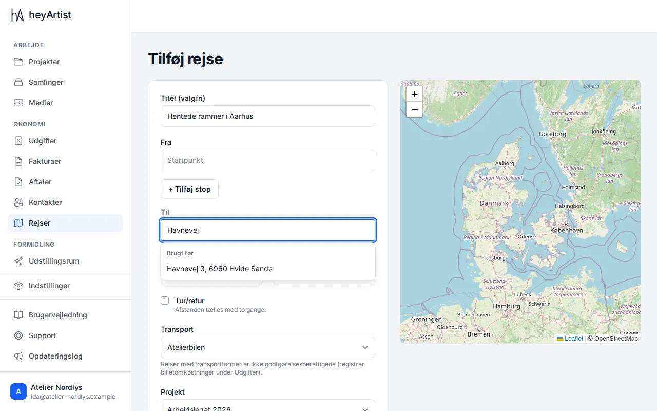 Suggestions as you type: places you have used before come first