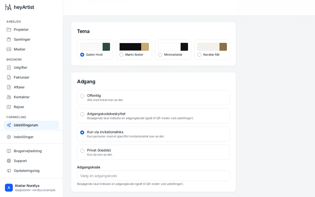The themes and the access