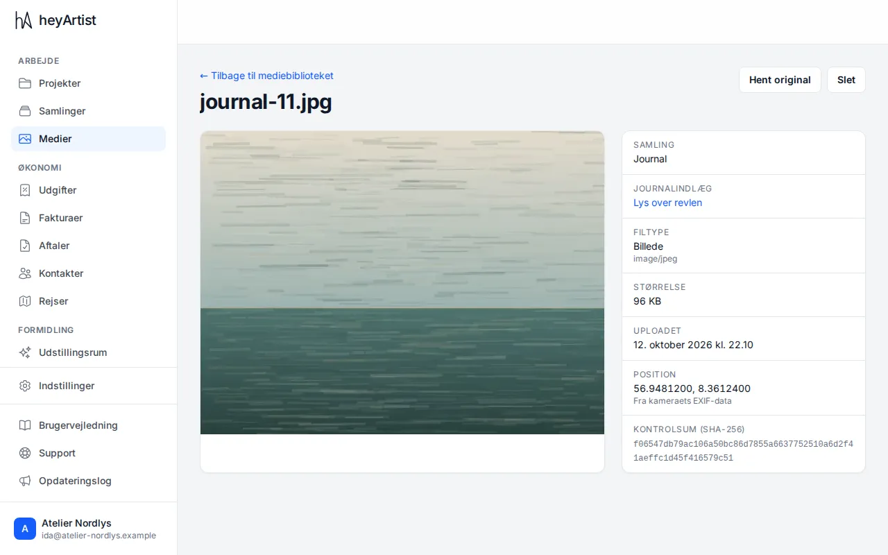 The page for a journal picture