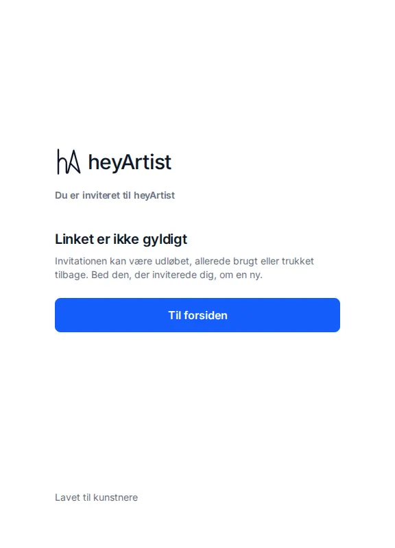Siden “Linket er ikke gyldigt”