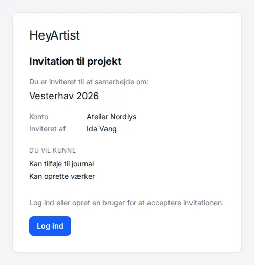 En invitation til et projekt